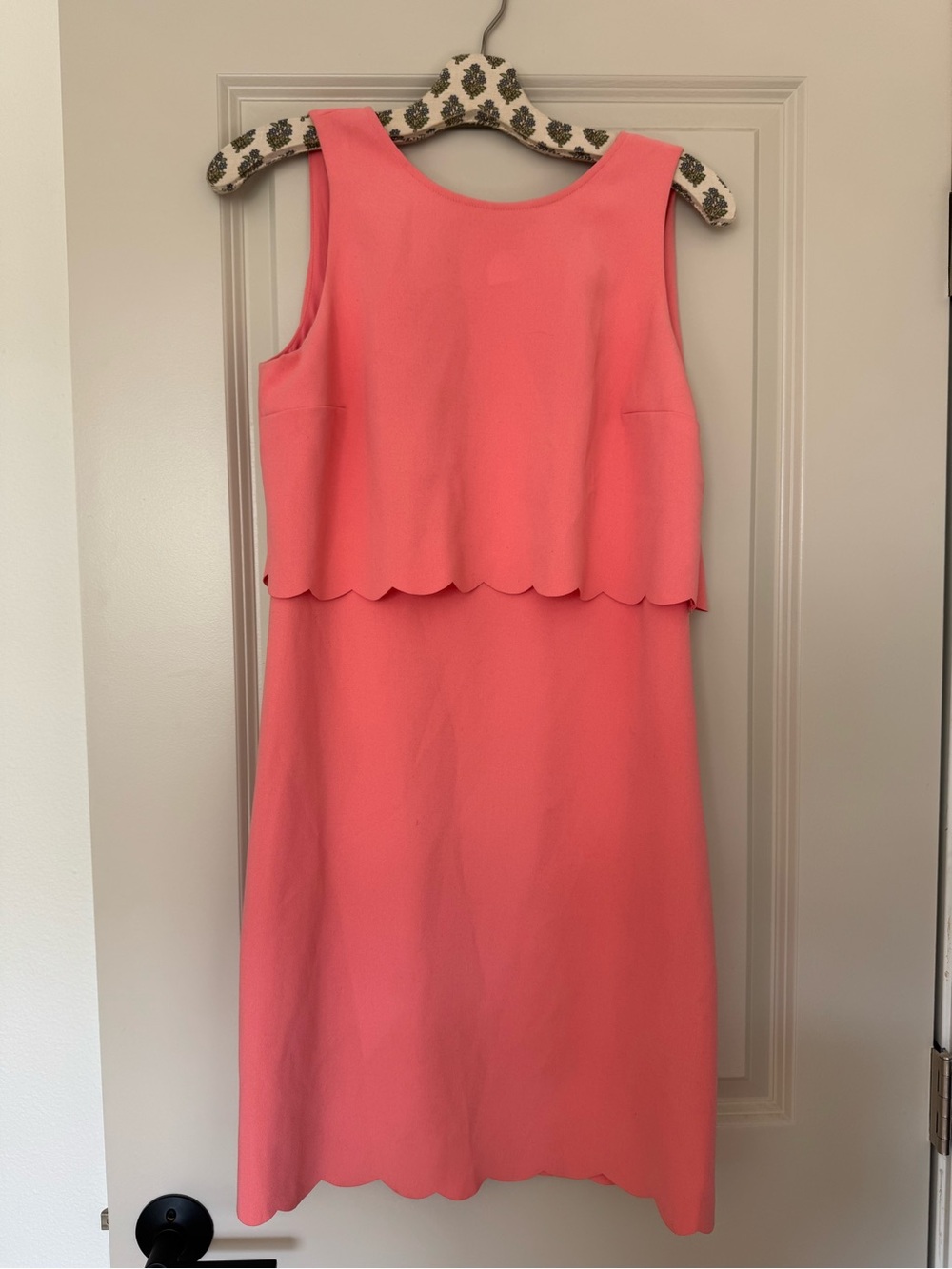 Loft Sleeveless Scallop Hem Coral Dress